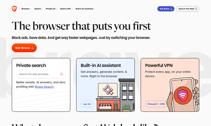 Screenshot of Brave browser interface