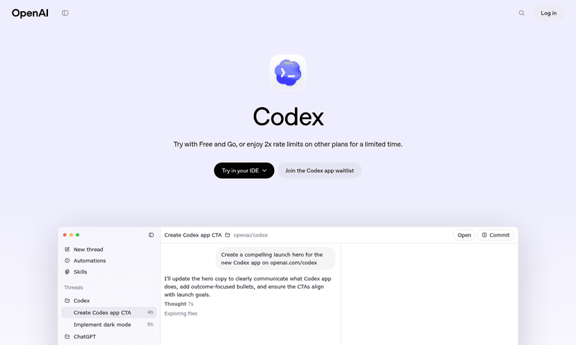 Codex interface thumbnail