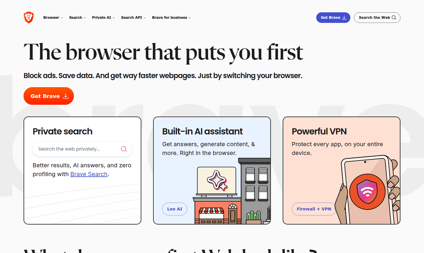 Screenshot of Brave browser interface