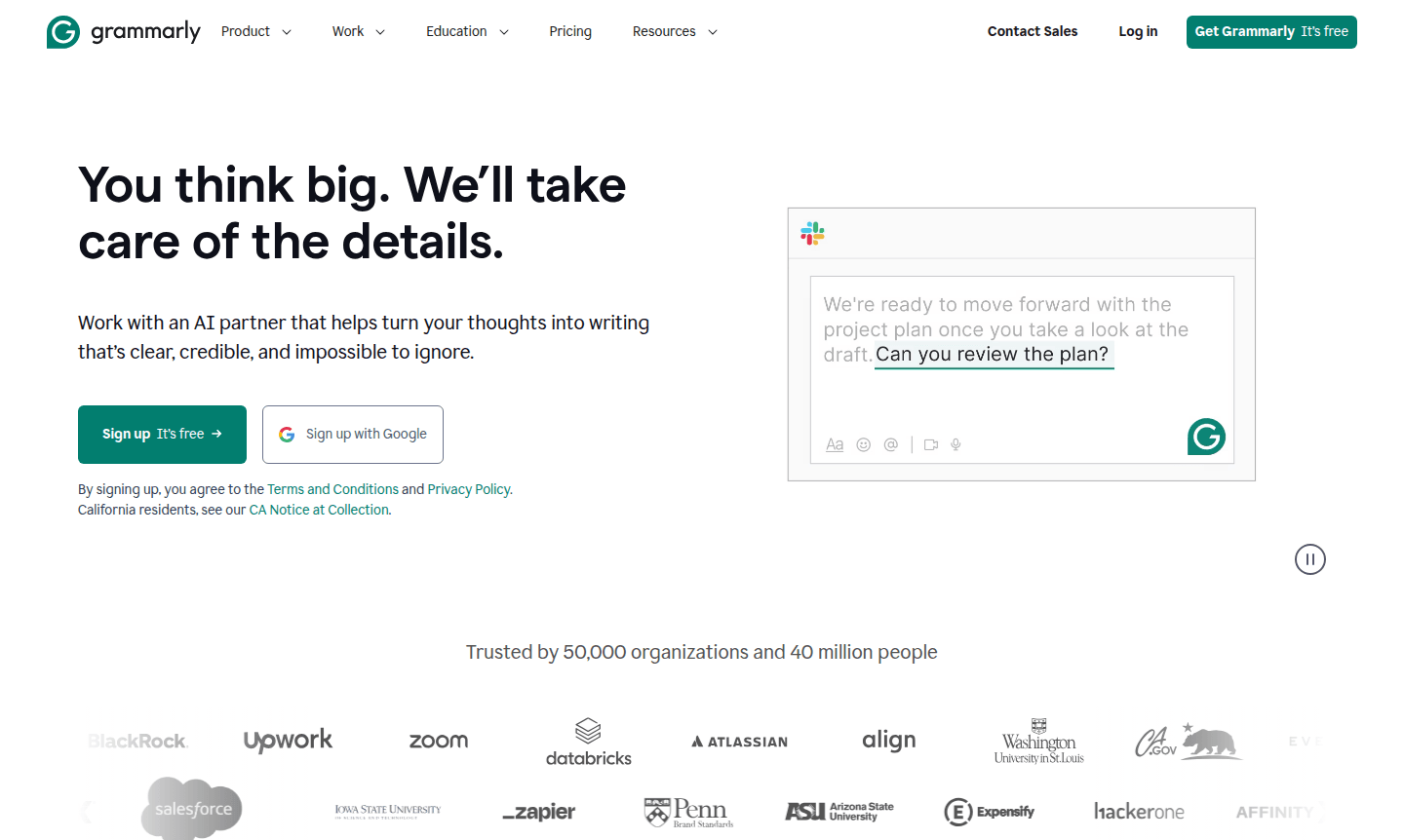 Grammarly tool interface